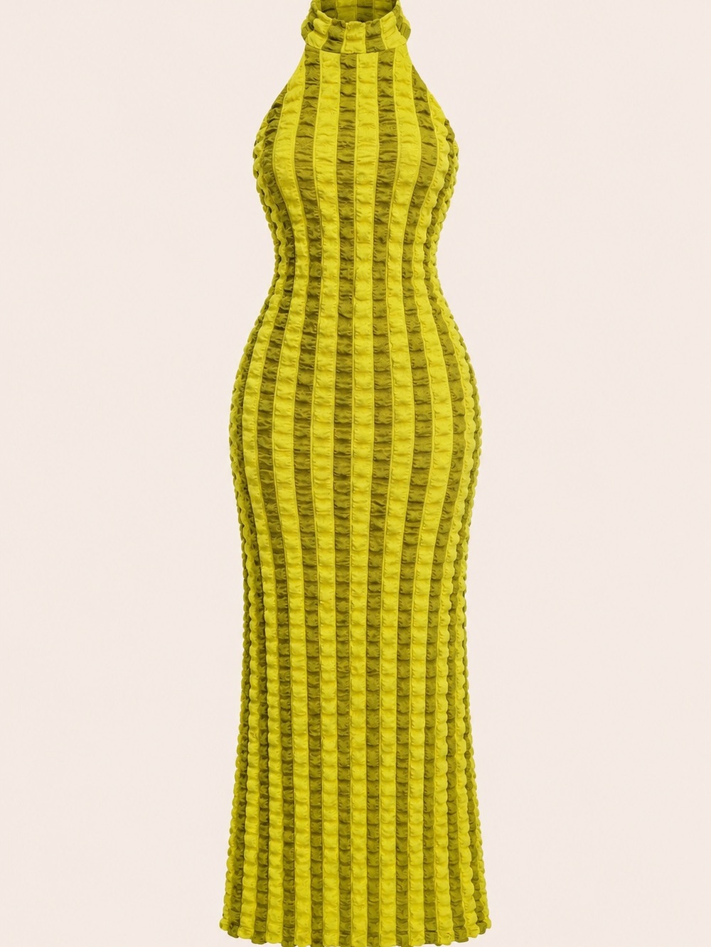 Textured Halter Maxi Dress